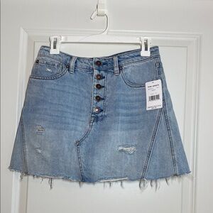 Free People Light Blue Denim Mini Skirt
